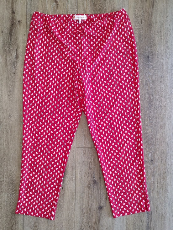 Jude Connally Pants - Jude Connally Lucia Cropped Pants Foulard Red XL